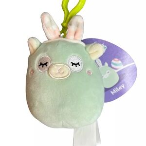 Squishmallow 3.5" Miley Llama Clip Soft Mint Bunny Ear 2023 Easter Plush BNWT